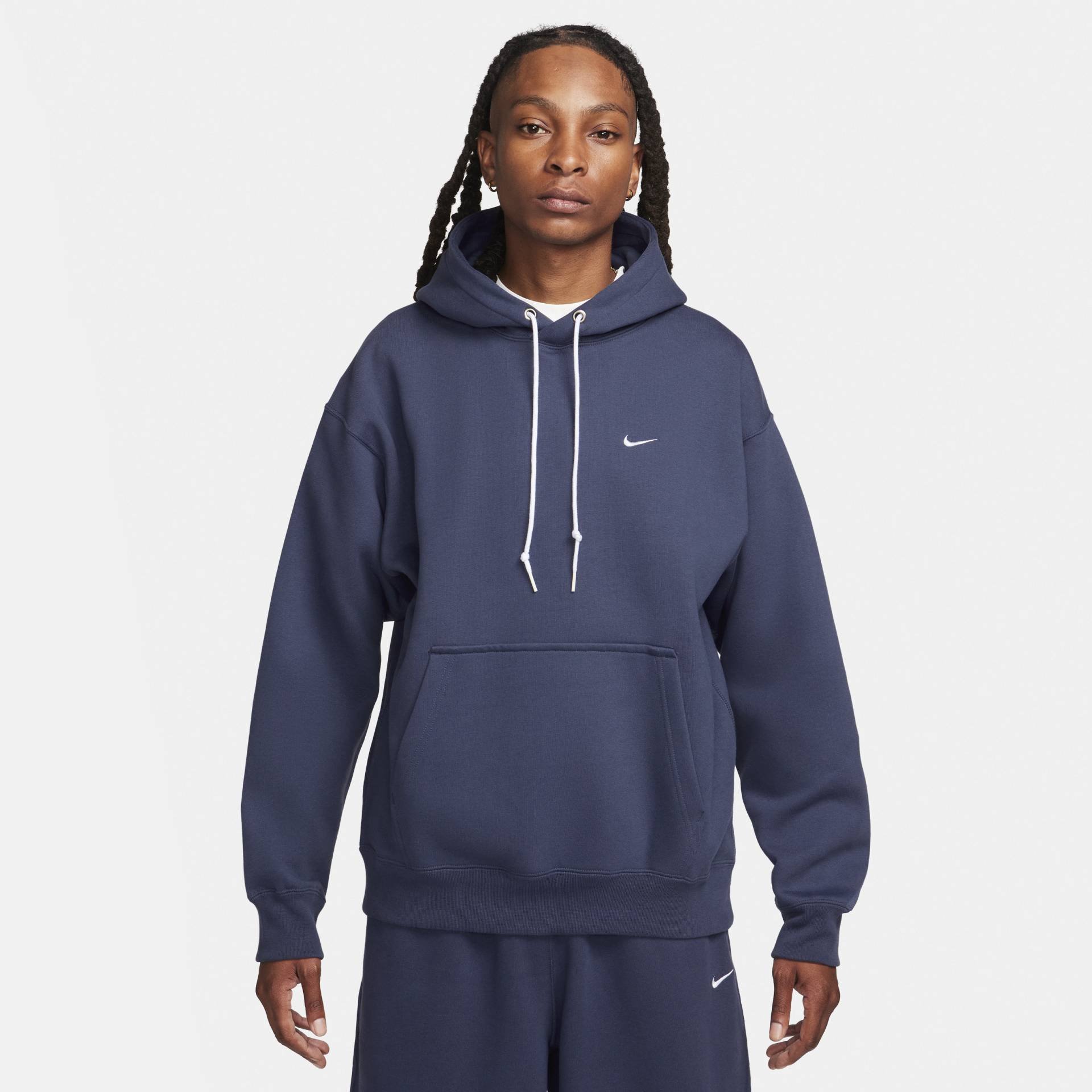 Nike Solo Swoosh Fleece-Hoodie für Herren - Blau von Nike