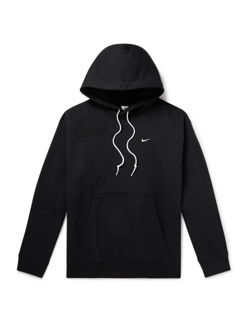 Nike - Solo Swoosh Logo-Embroidered Cotton-Blend Jersey Hoodie - Men - Black - M von Nike