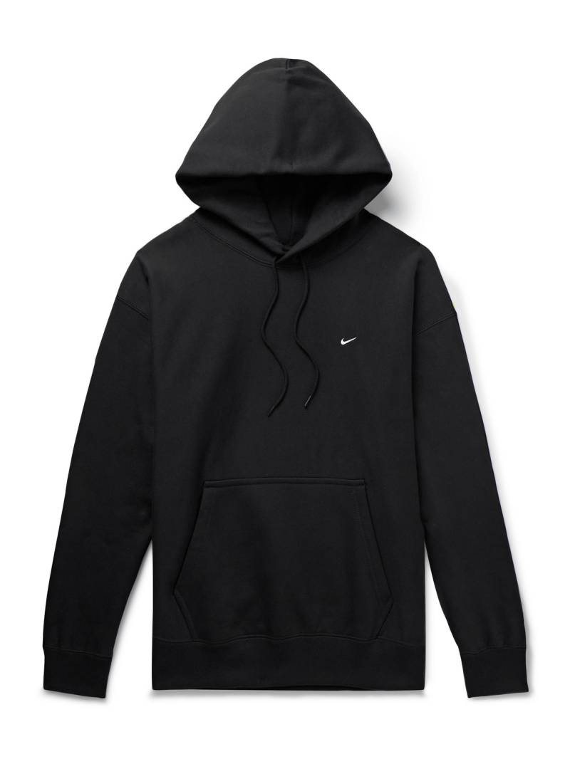 Nike - Solo Swoosh Logo-Embroidered Cotton-Blend Jersey Hoodie - Men - Black - S von Nike
