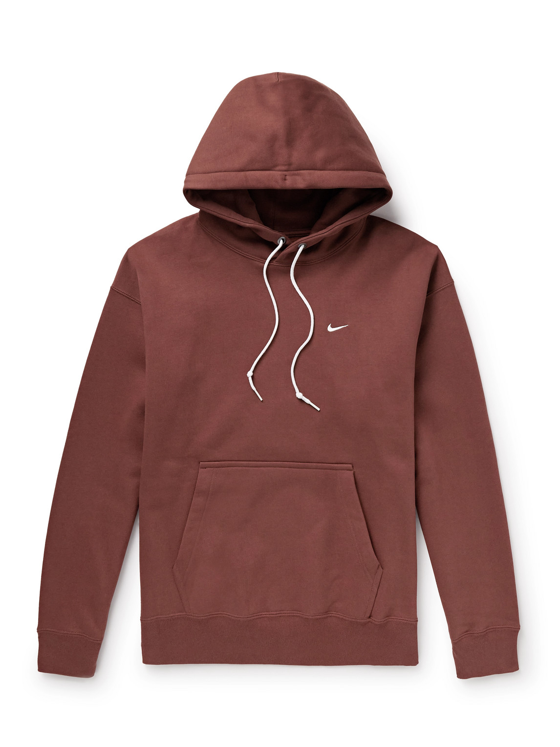 Nike - Solo Swoosh Logo-Embroidered Cotton-Blend Jersey Hoodie - Men - Brown - M von Nike