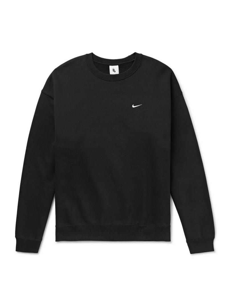 Nike - Solo Swoosh Logo-Embroidered Cotton-Blend Jersey Sweatshirt - Men - Black - XL von Nike