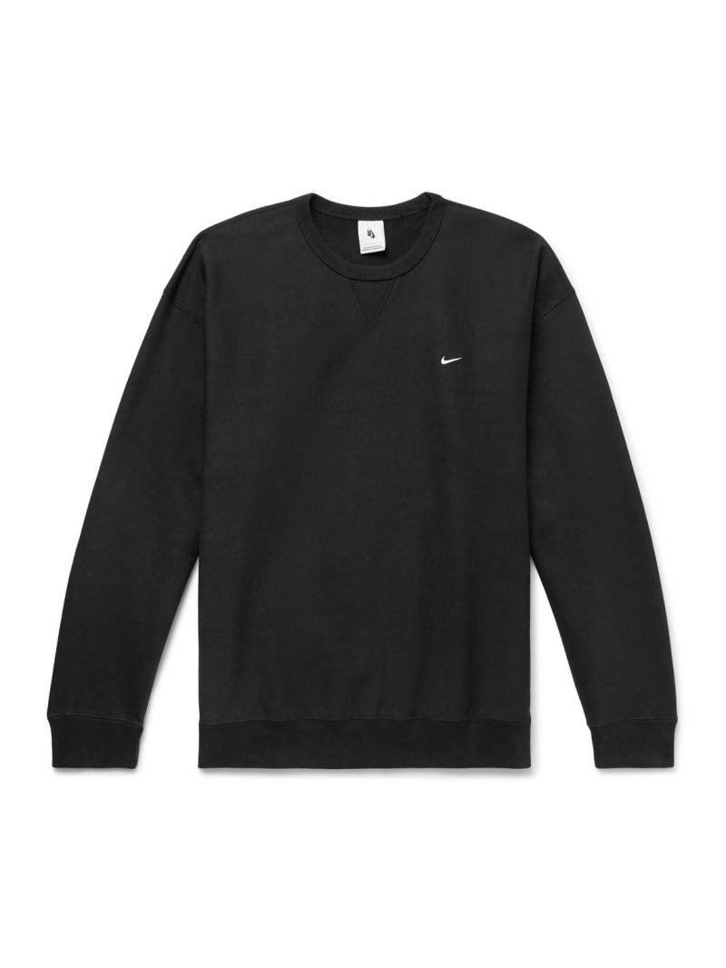 Nike - Solo Swoosh Oversized Logo-Embroidered Cotton-Blend Jersey Sweatshirt - Men - Black - XXL von Nike