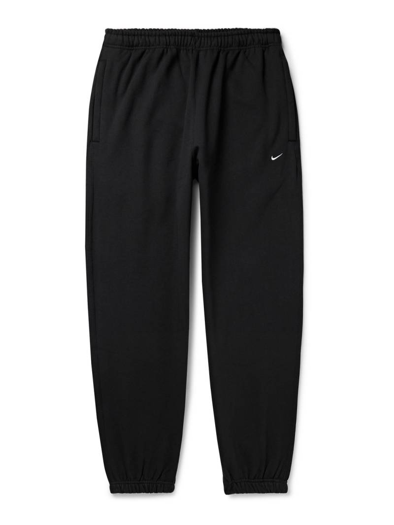 Nike - Solo Swoosh Tapered Logo-Embroidered Cotton-Blend Jersey Sweatpants - Men - Black - XXL von Nike
