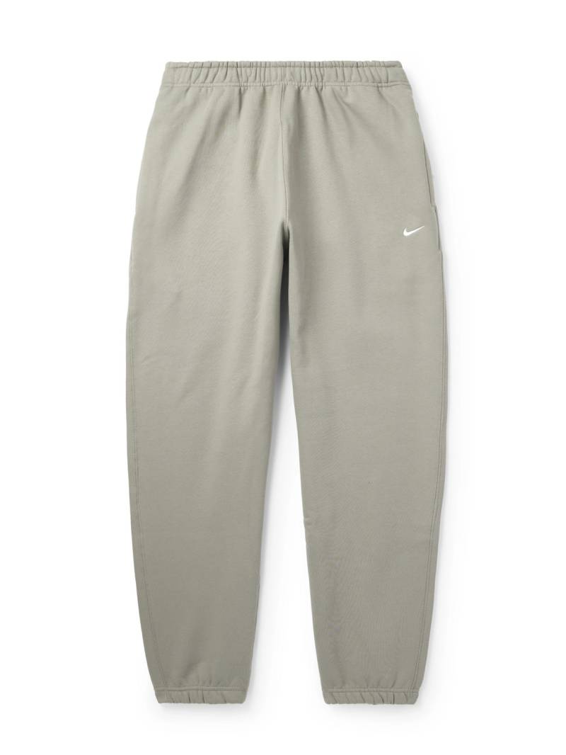 Nike - Solo Swoosh Tapered Logo-Embroidered Cotton-Blend Jersey Sweatpants - Men - Green - XS von Nike