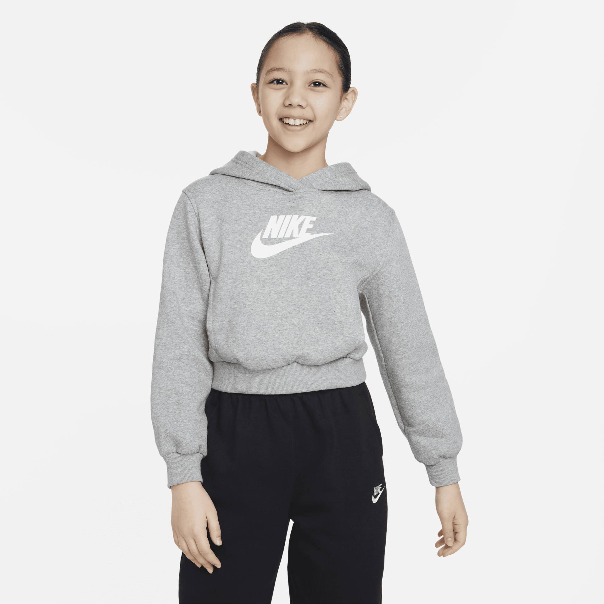 Nike Sportswear Club Fleece Kurz-Hoodie für ältere Kinder (Mädchen) - Grau von Nike