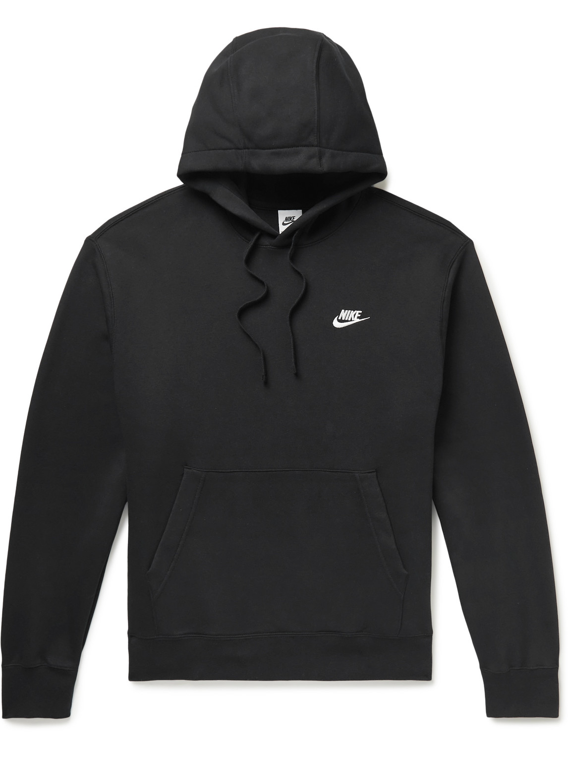 Nike - Sportswear Club Logo-Embroidered Cotton-Blend Jersey Hoodie - Men - Black - M von Nike
