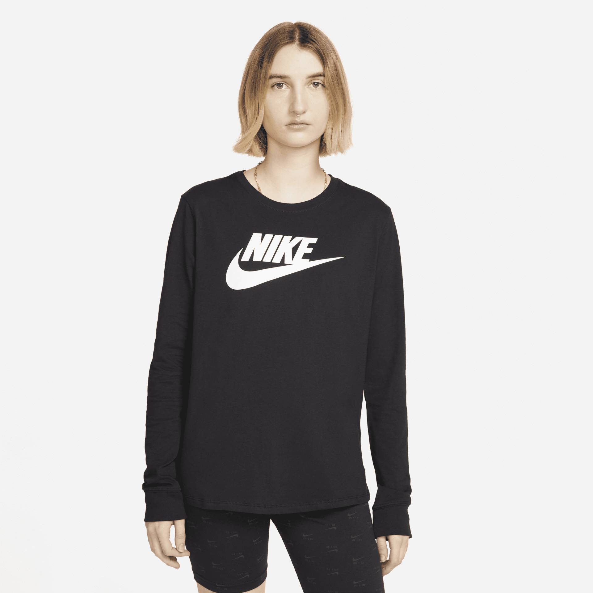 Nike Sportswear Essentials Longsleeve mit Logo für Damen - Schwarz von Nike