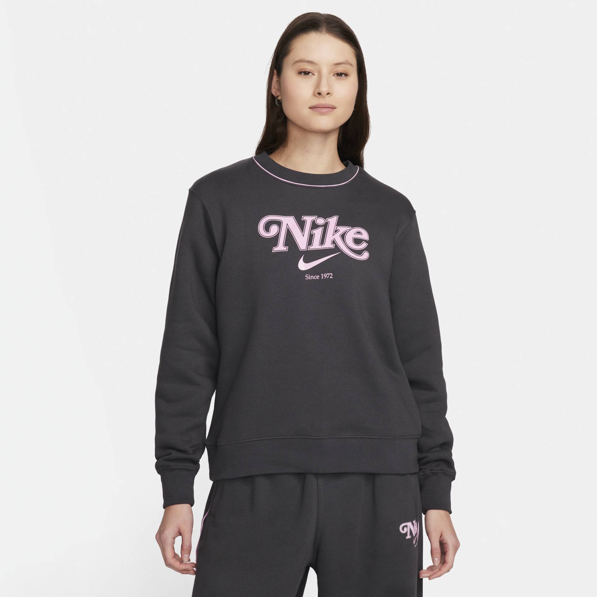 Nike Sportswear Fleece-Sweatshirt mit Rundhalsausschnitt für Damen - Grau von Nike