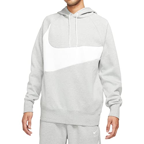 Nike Sportswear Herren Pullover Hoodie Swoosh Tech Fleece, Dark Grey Heather/White, Medium von Nike