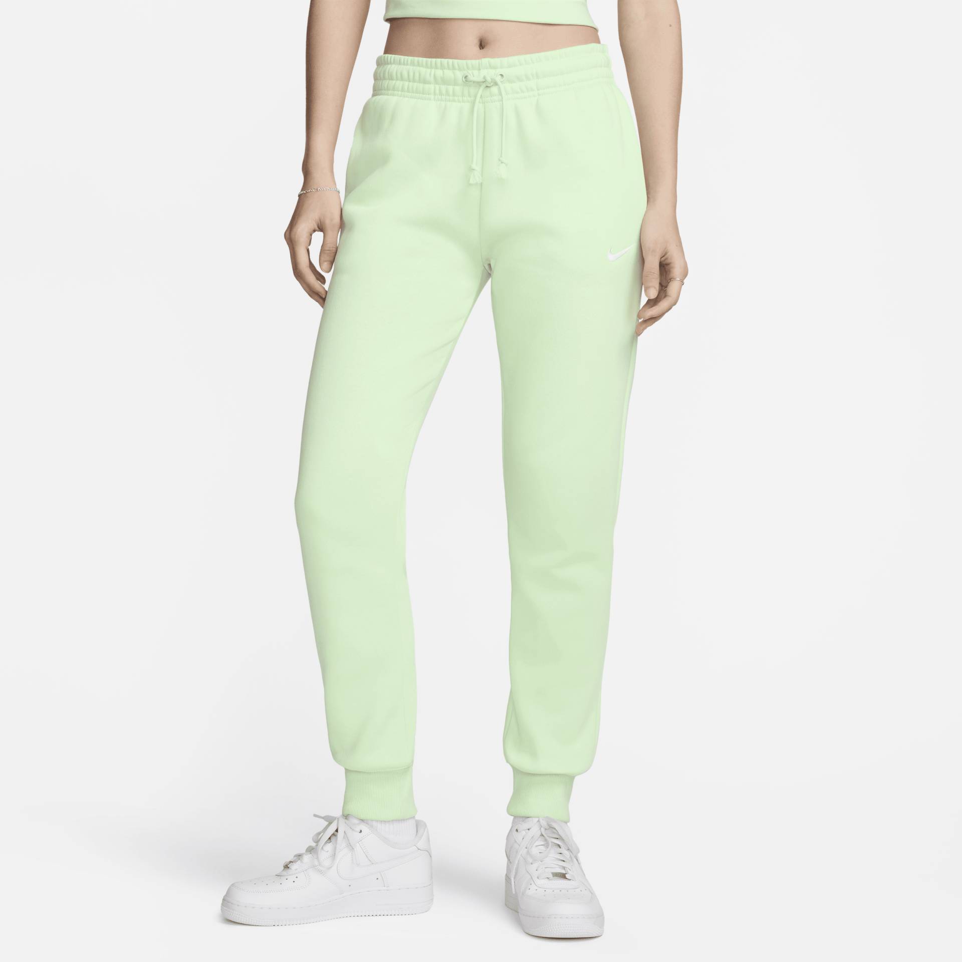 Nike Sportswear Phoenix Fleece Damen-Trainingshose mit mittelhohem Bund - Grün von Nike