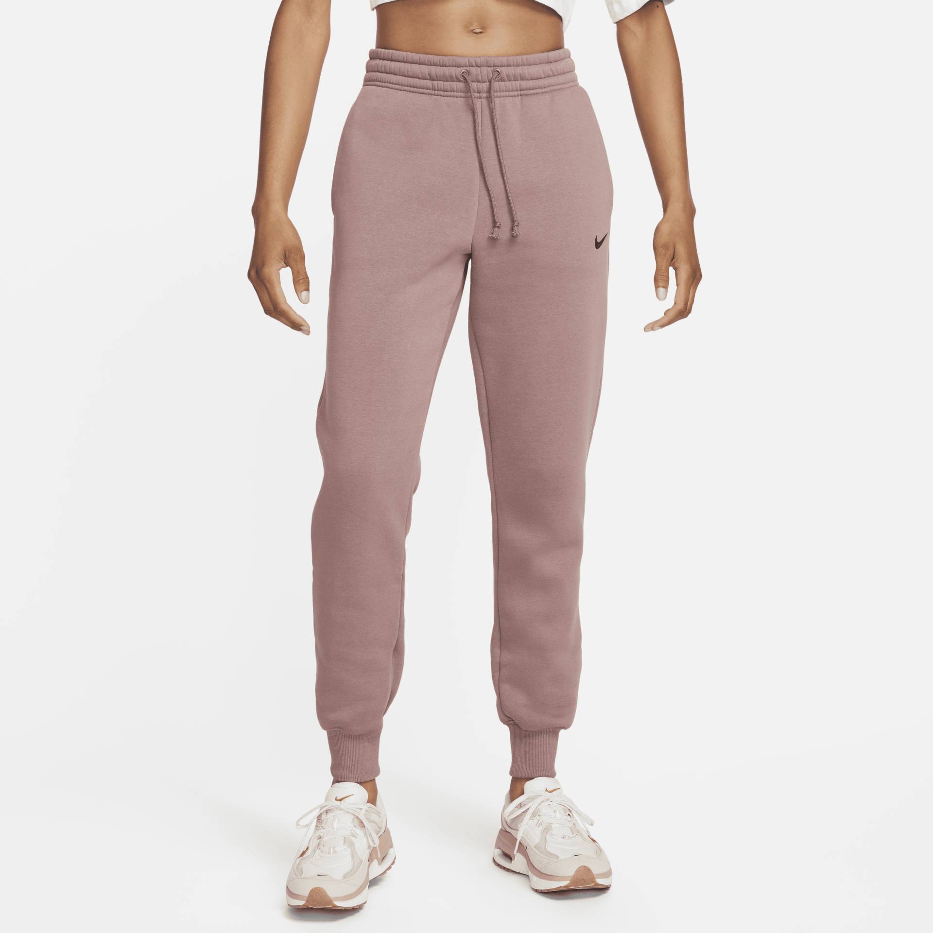 Nike Sportswear Phoenix Fleece Damen-Trainingshose mit mittelhohem Bund - Lila von Nike