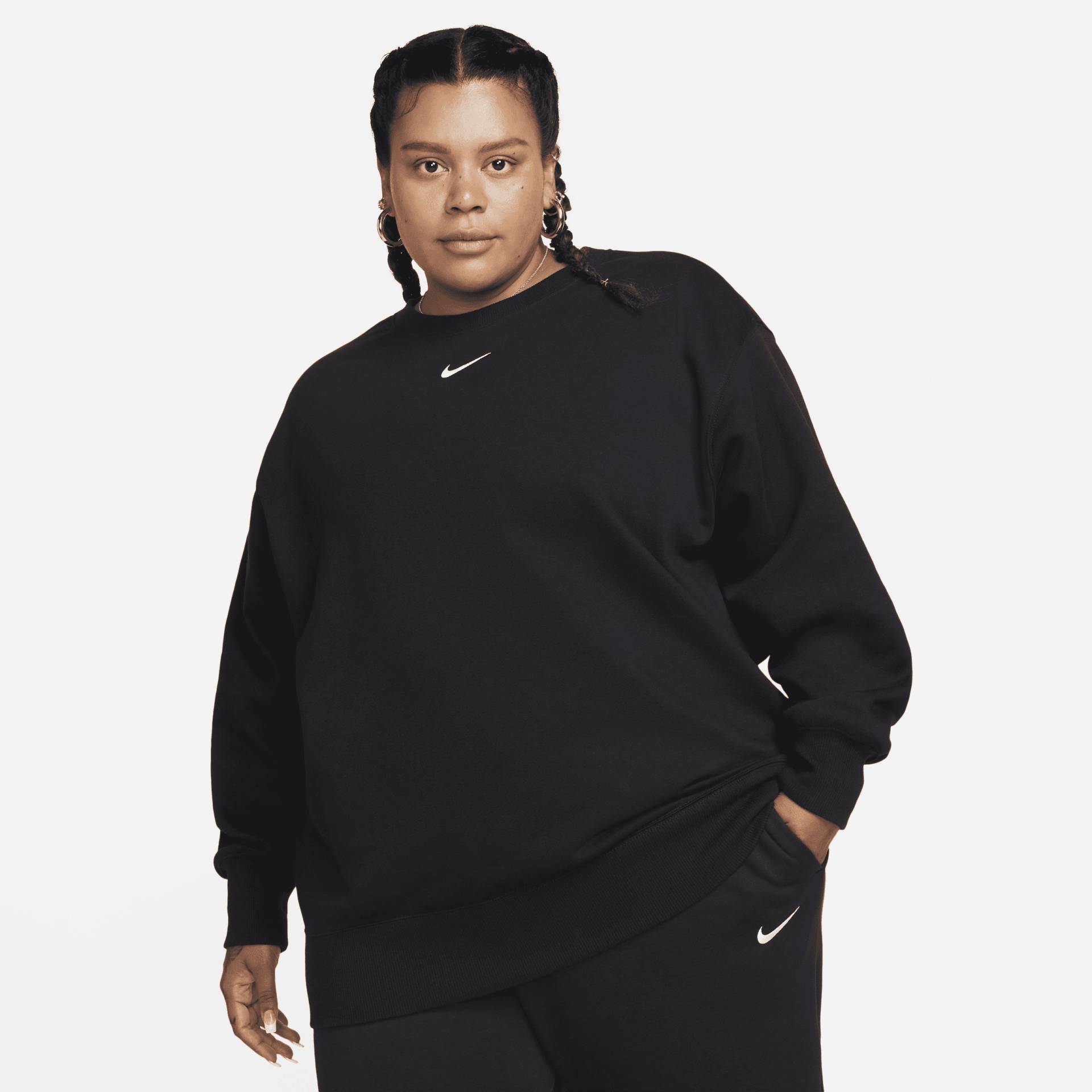 Nike Sportswear Phoenix Fleece Oversize Damen-Sweatshirt mit Rundhalsausschnitt - Schwarz von Nike