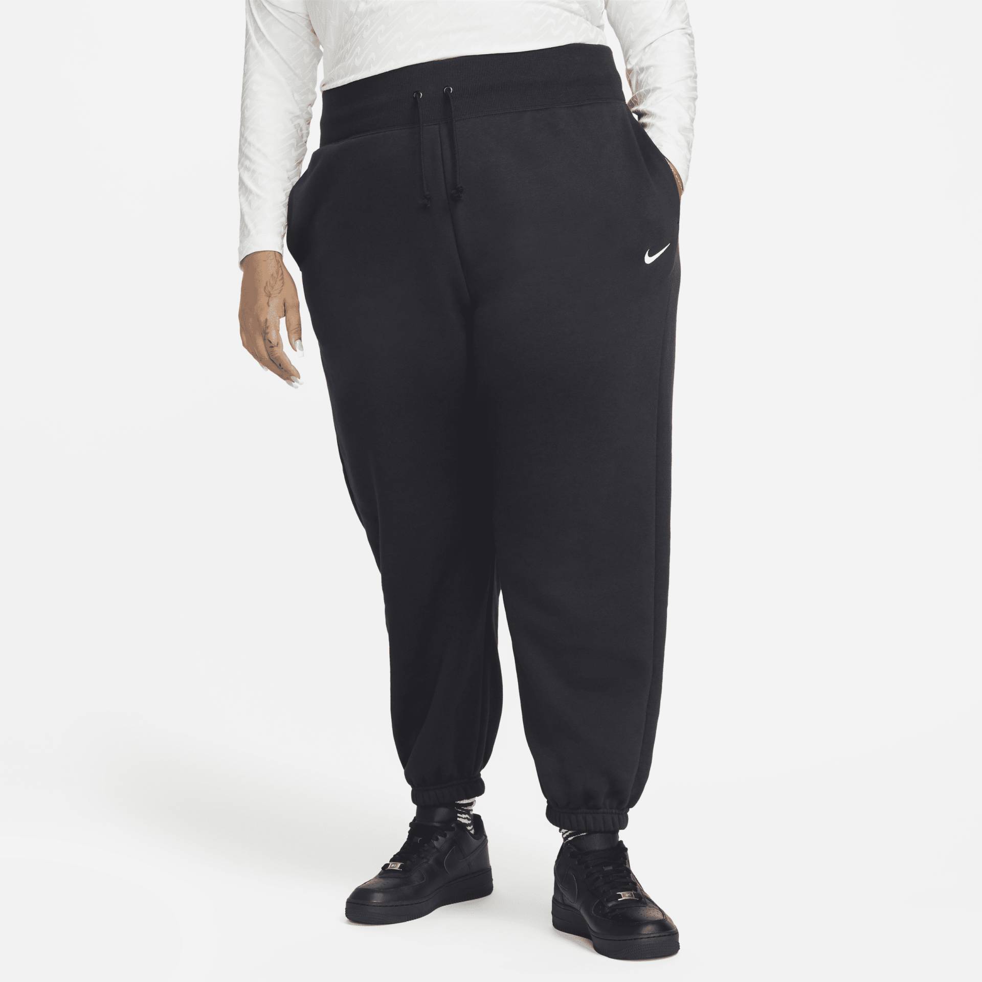 Nike Sportswear Phoenix Fleece extragroße Trainingshose mit hohem Taillenbund für Damen - Schwarz von Nike