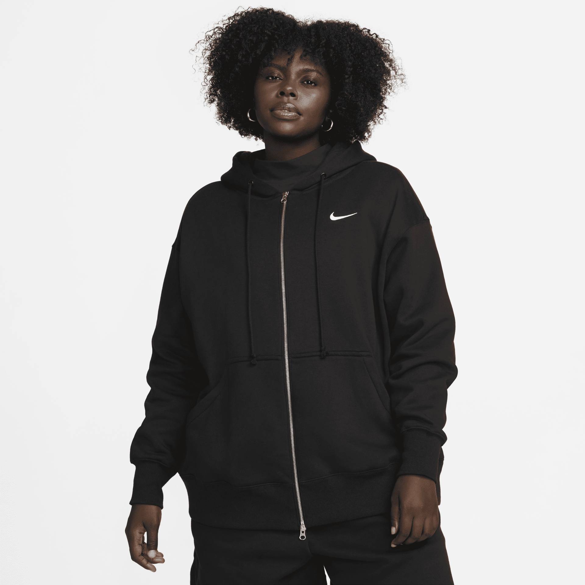 Nike Sportswear Phoenix Fleece Oversize-Damen-Hoodie mit durchgehendem Reißverschluss - Schwarz von Nike