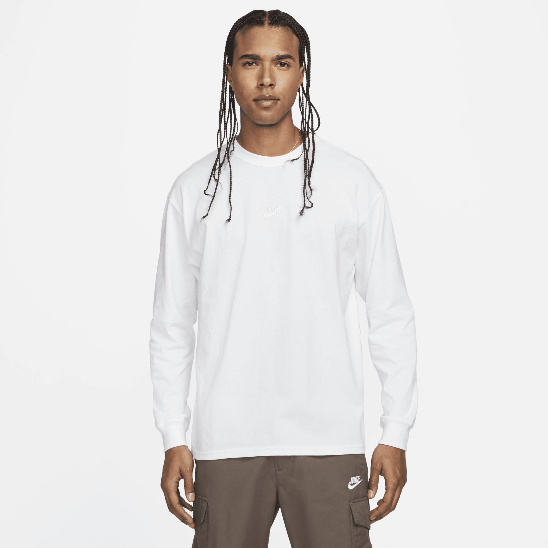 Nike Sportswear Premium Essentials Langarm-T-Shirt für Herren - Weiß von Nike