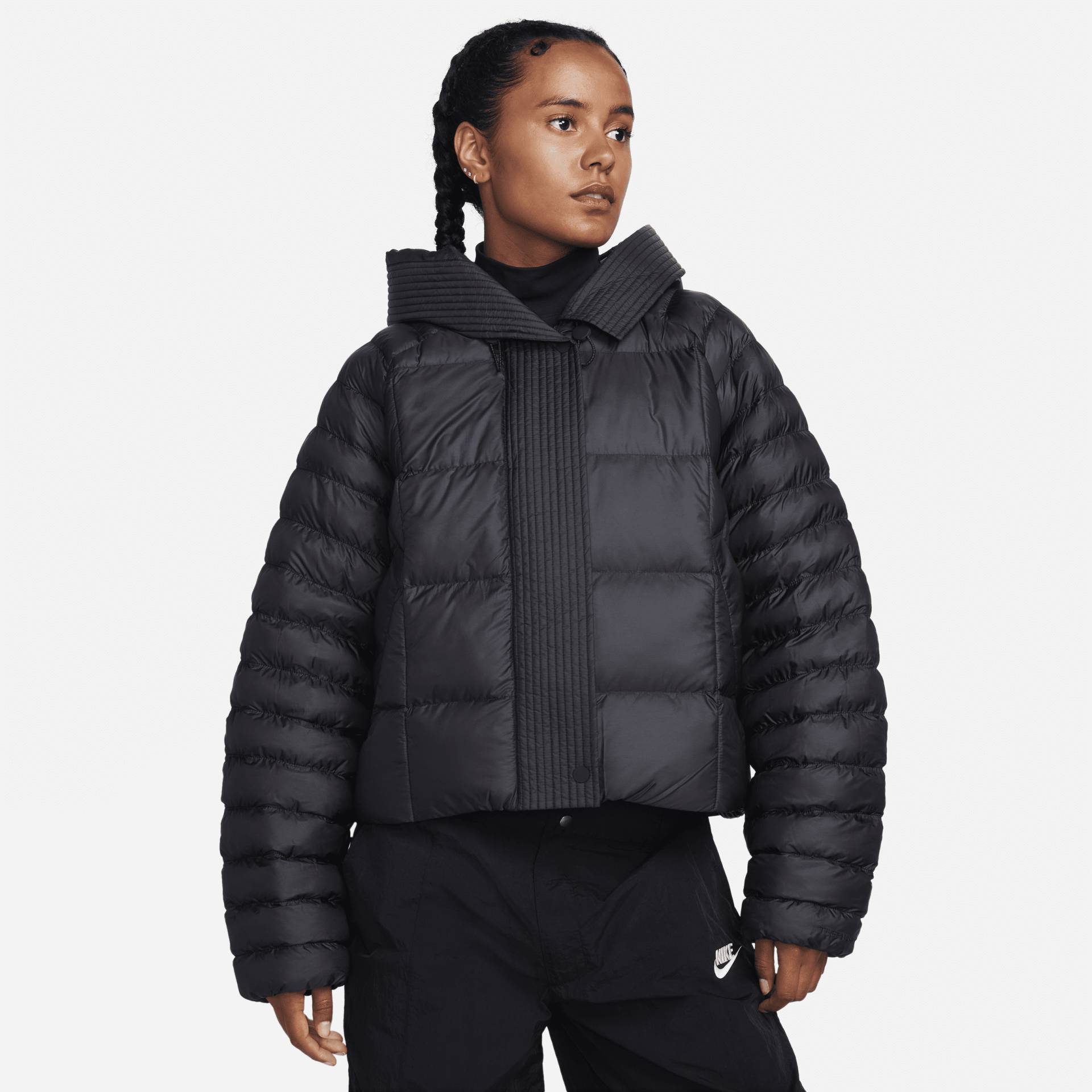 Nike Sportswear Swoosh Puffer PrimaLoft® extragroße Therma-FIT Jacke mit Kapuze für Damen - Schwarz von Nike