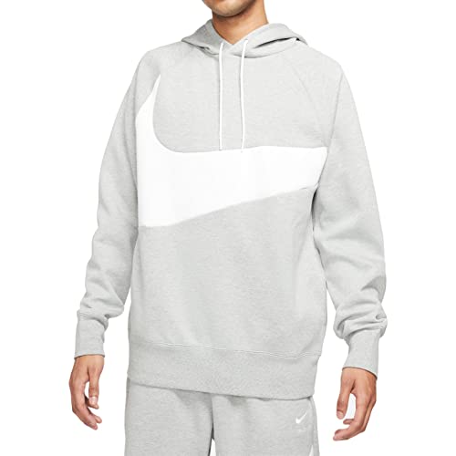 Nike Sportswear Swoosh Tech Fleece Herren Pullover Hoodie, Dark Grey Heather/White, Large von Nike