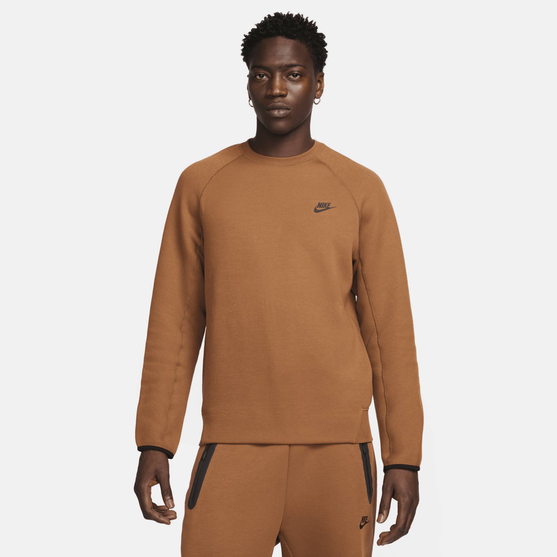 Nike Sportswear Tech Fleece Herren-Rundhalsshirt - Braun von Nike