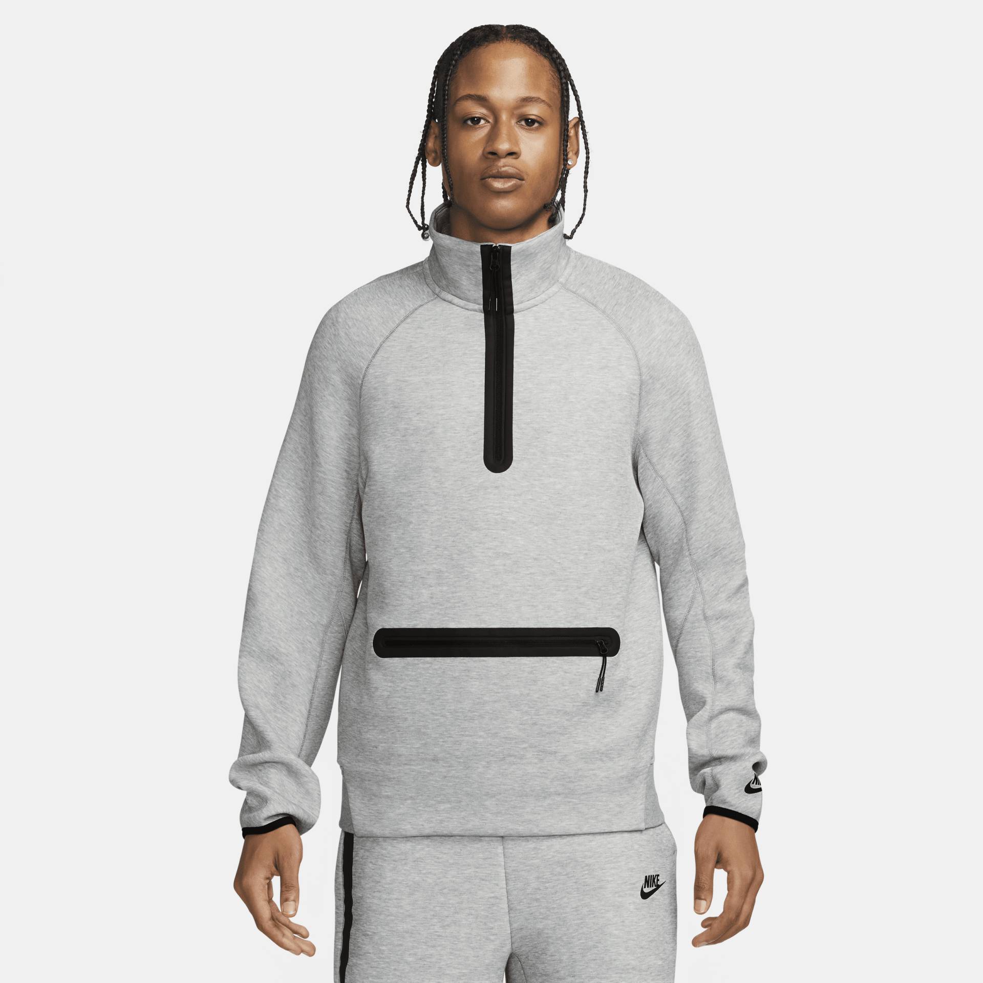 Nike Sportswear Tech Fleece Herren-Sweatshirt mit Halbreißverschluss - Grau von Nike