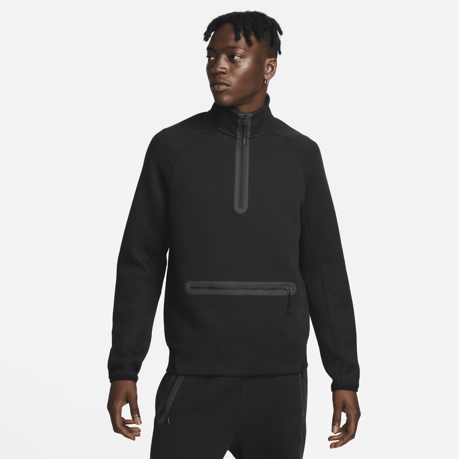 Nike Sportswear Tech Fleece Herren-Sweatshirt mit Halbreißverschluss - Schwarz von Nike