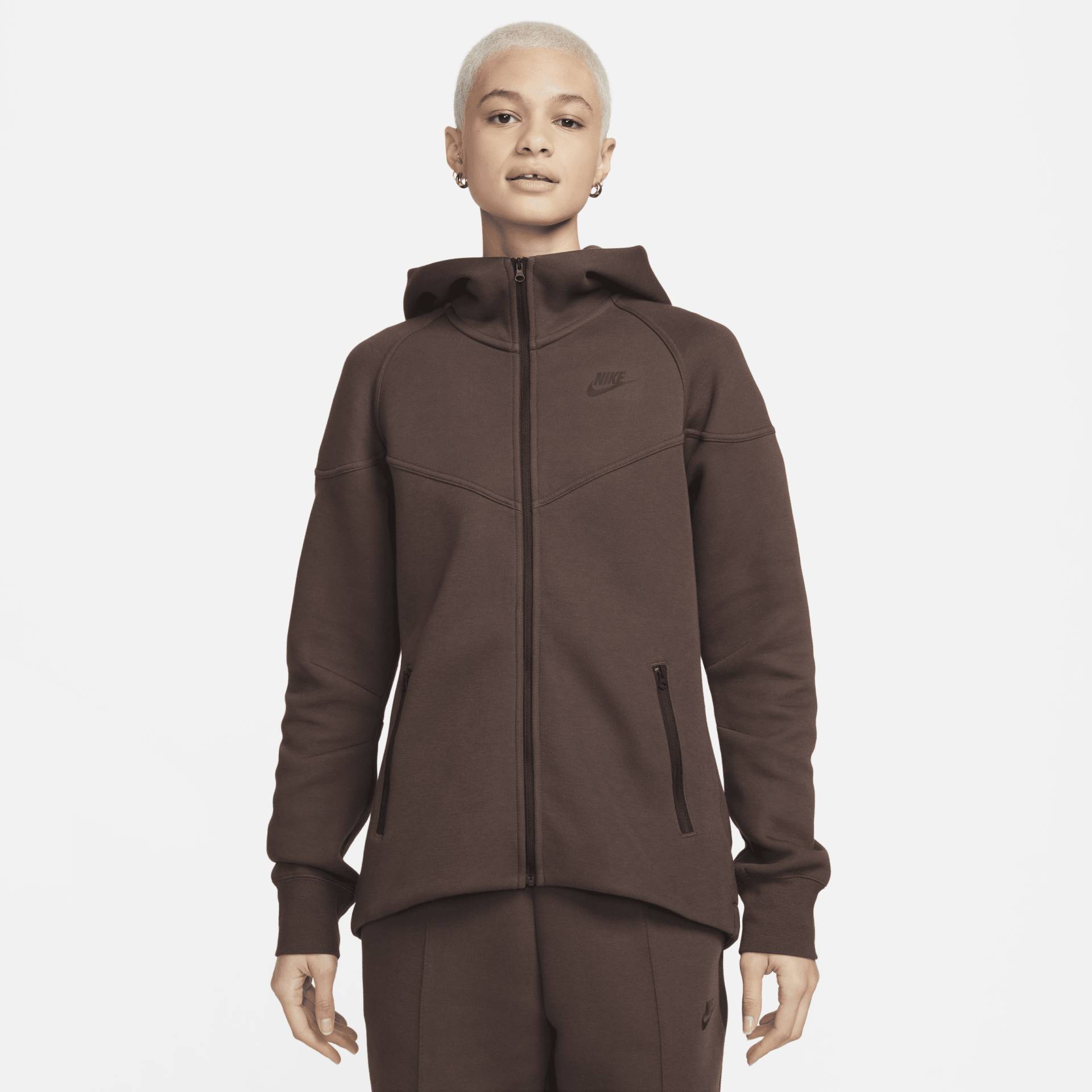 Nike Sportswear Tech Fleece Windrunner Damen-Hoodie mit durchgehendem Reißverschluss - Braun von Nike