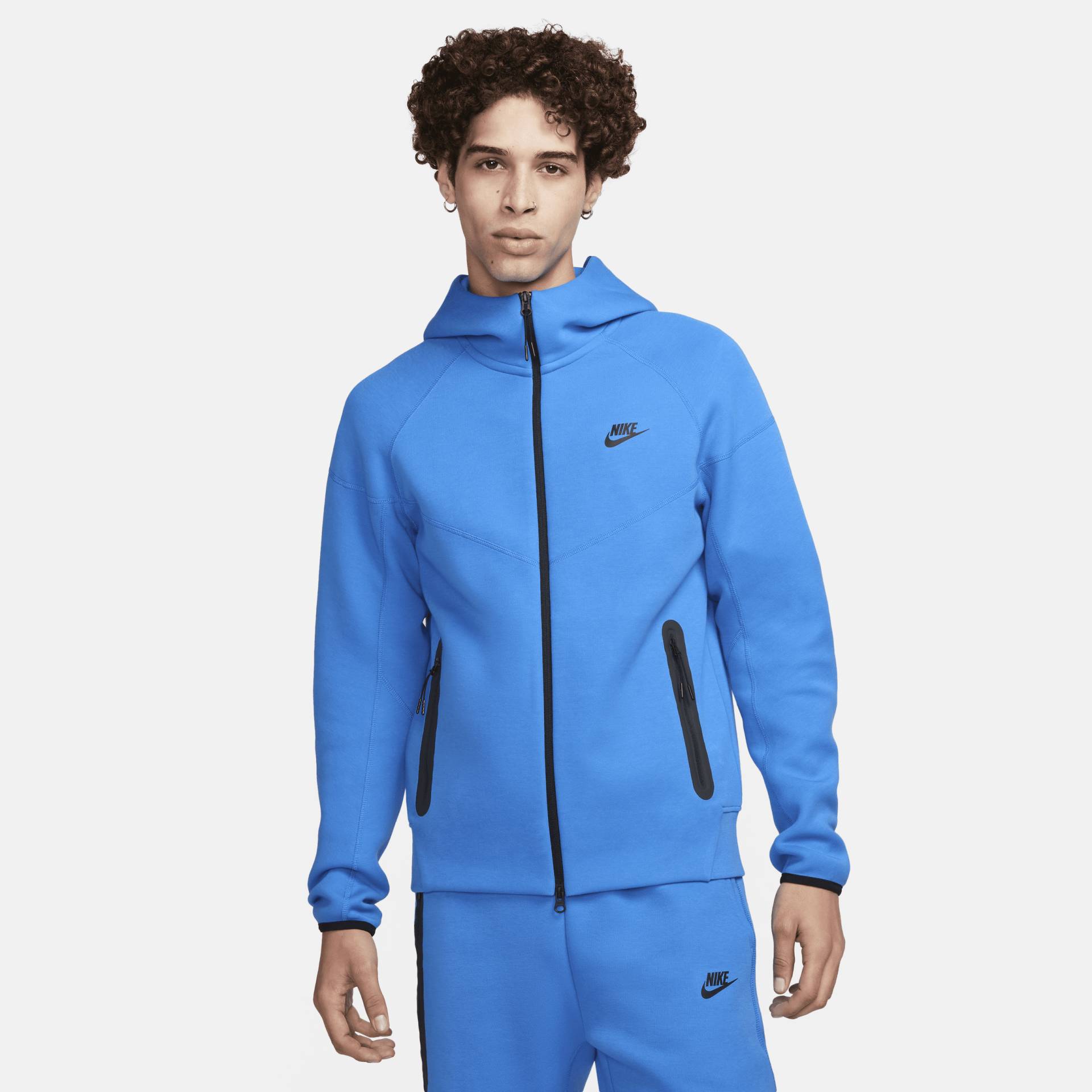 Nike Sportswear Tech Fleece Windrunner Herren-Hoodie mit durchgehendem Reißverschluss - Blau von Nike