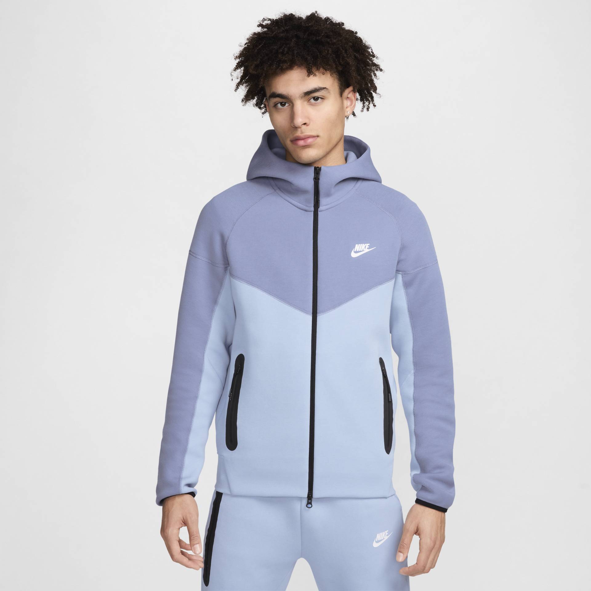 Nike Sportswear Tech Fleece Windrunner Herren-Hoodie mit durchgehendem Reißverschluss - Blau von Nike