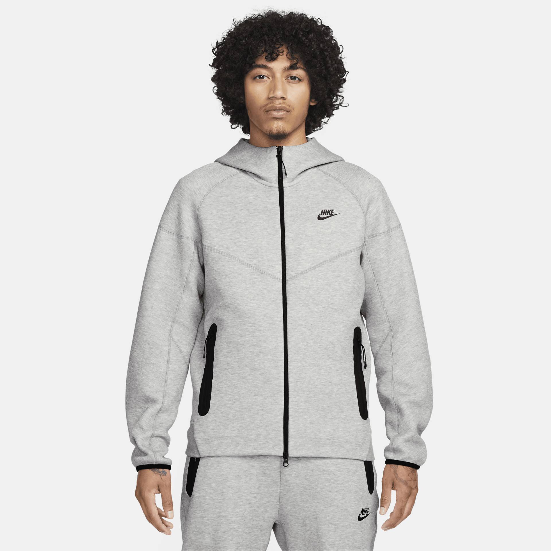 Nike Sportswear Tech Fleece Windrunner Herren-Hoodie mit durchgehendem Reißverschluss - Grau von Nike