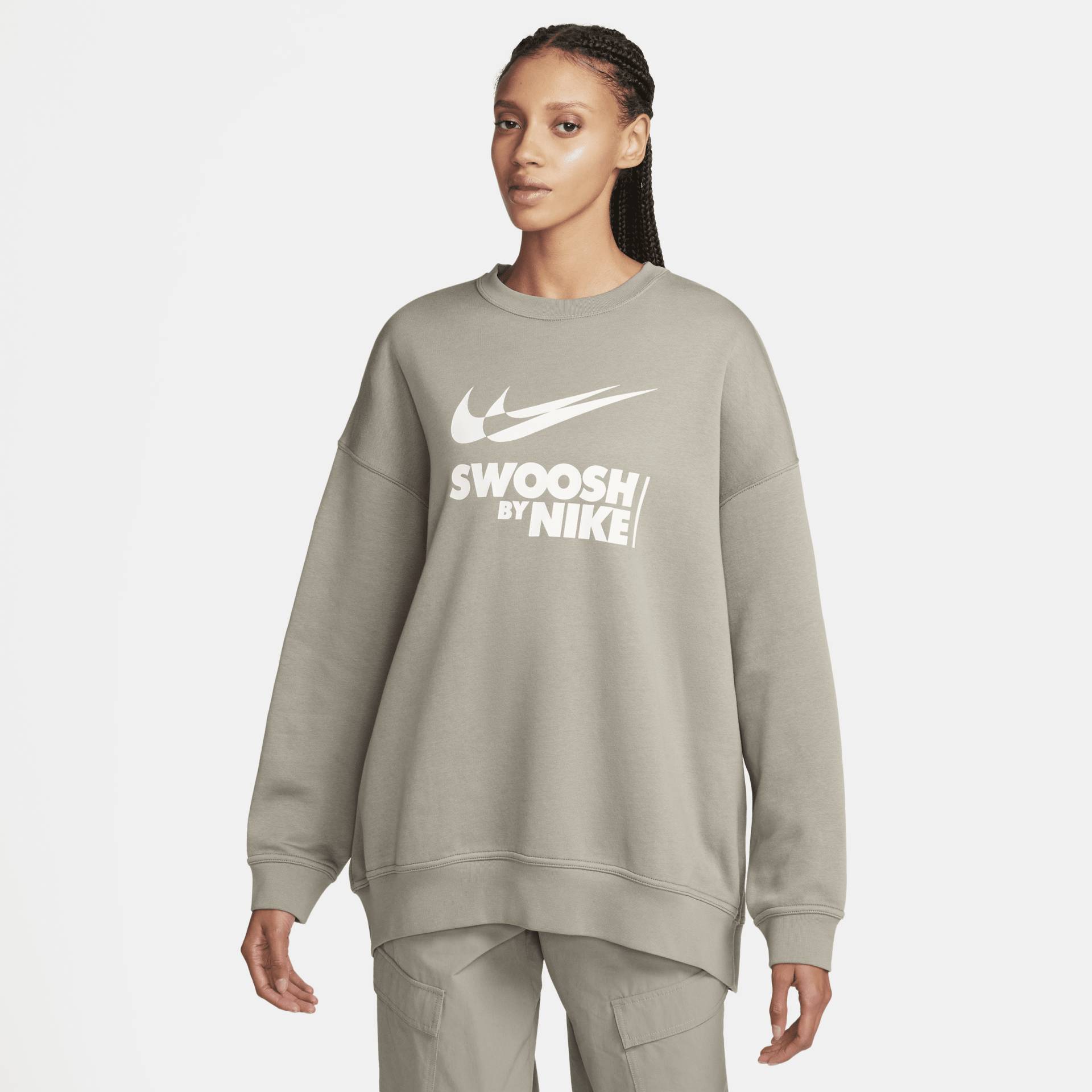 Nike Sportswear extragroßes Fleece-Sweatshirt mit Rundhalsausschnitt für Damen - Grau von Nike