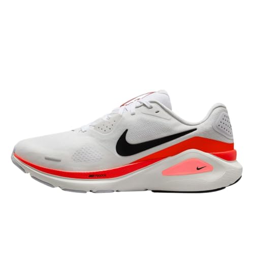 Nike Structure 26 Straßenlaufschuh für Herren Laufschuh, Weiß/Bright Crimson/Photon Dust/Schwarz, 40.5 EU von Nike