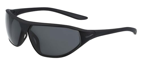 Nike Sun Unisex AERO Swift Sonnenbrille, Matte Black-Dark Grey Lens, One Size von Nike