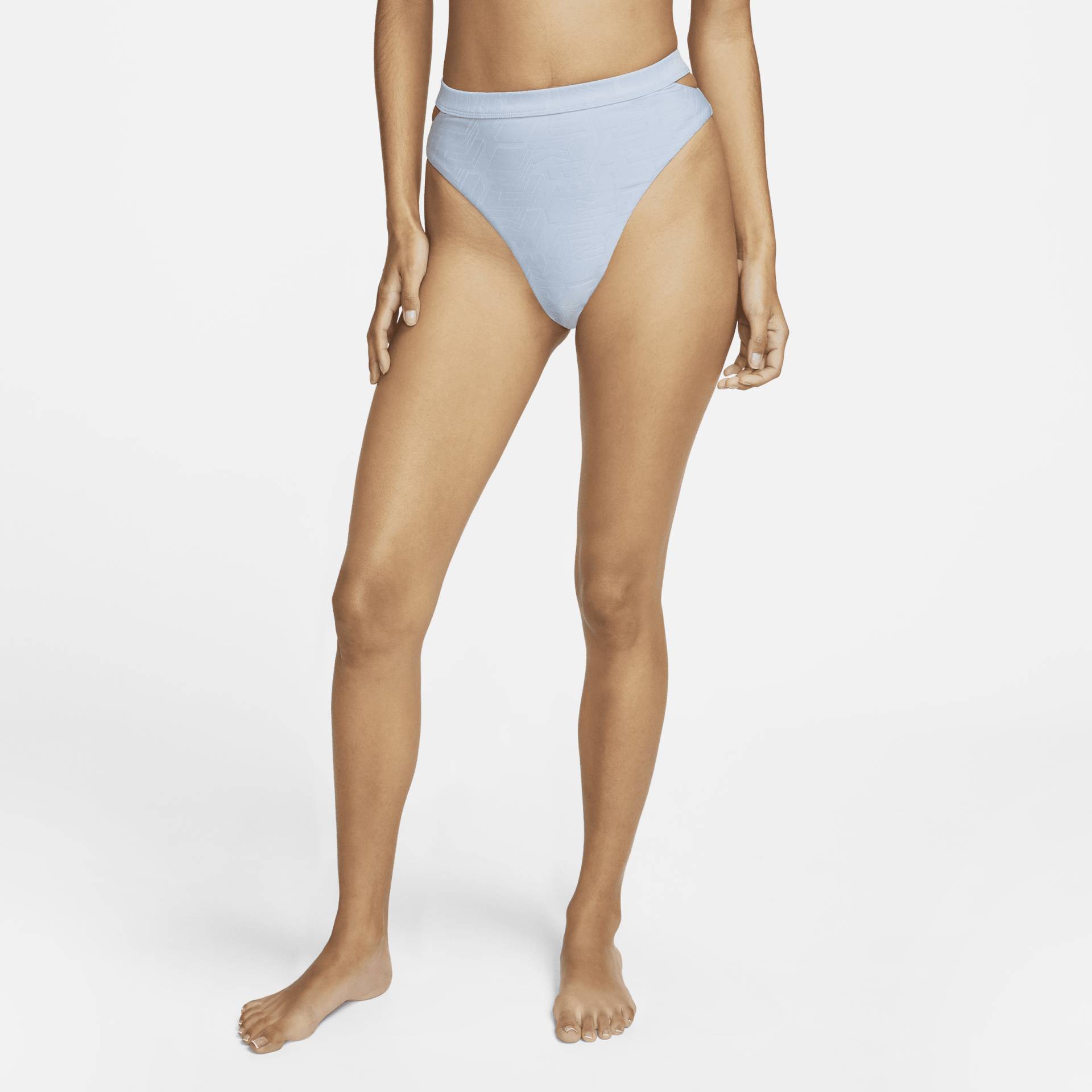 Nike Swim Damen-Bikinihose mit hohem Bund und Ausschnitt - Blau von Nike