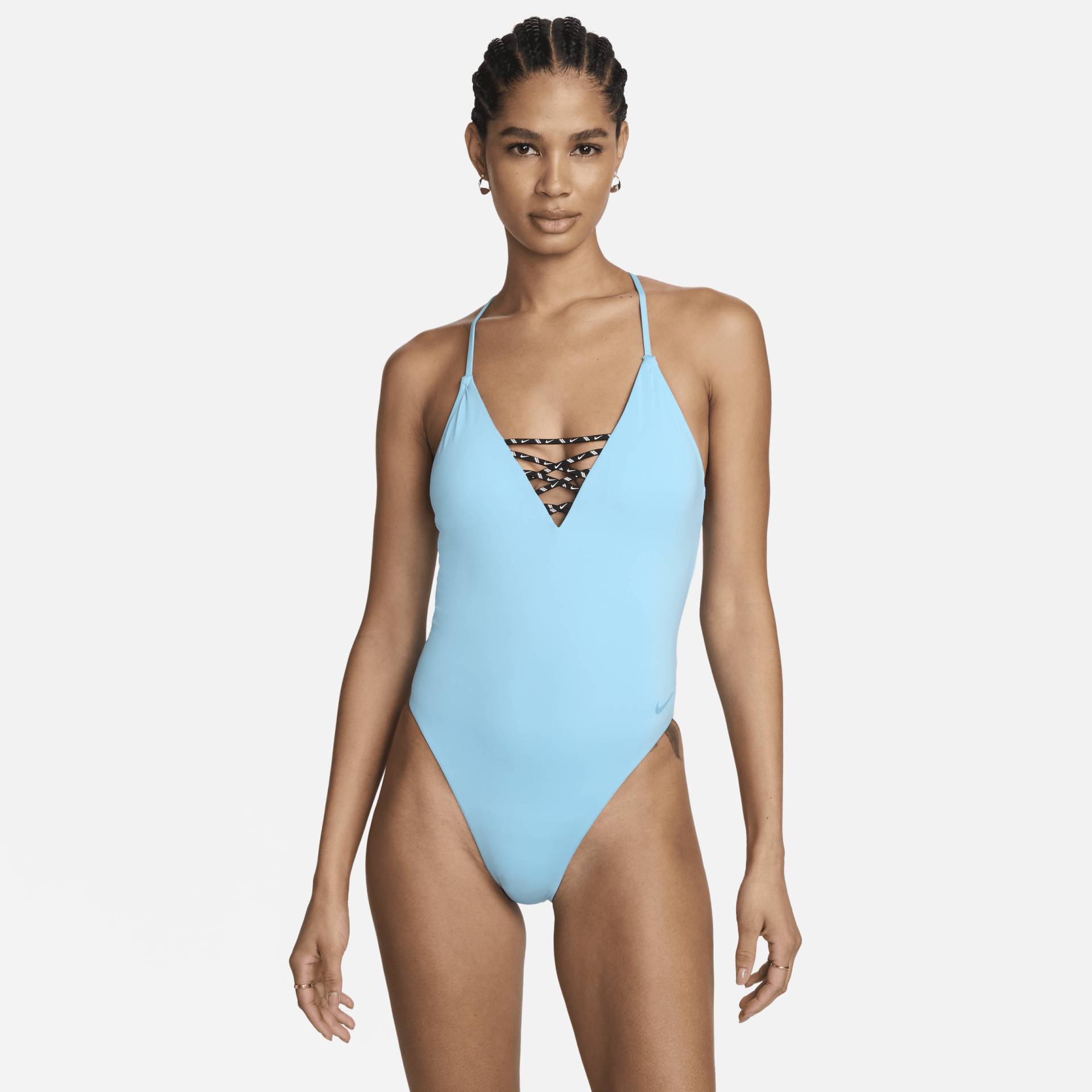 Nike Swim Sneakerkini 2.0 einteiliger Cross-Back-Badeanzug für Damen - Blau von Nike