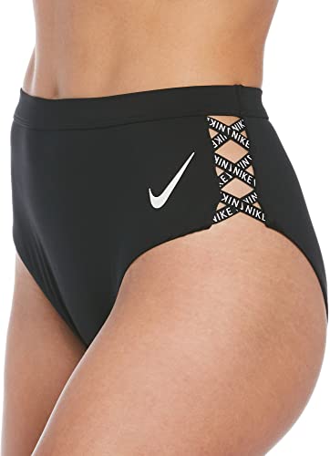 Nike Swim Sneakerkini High Waist Cheeky Bikini-Unterteil Damen schwarz Größe M 2022 Bademode von Nike