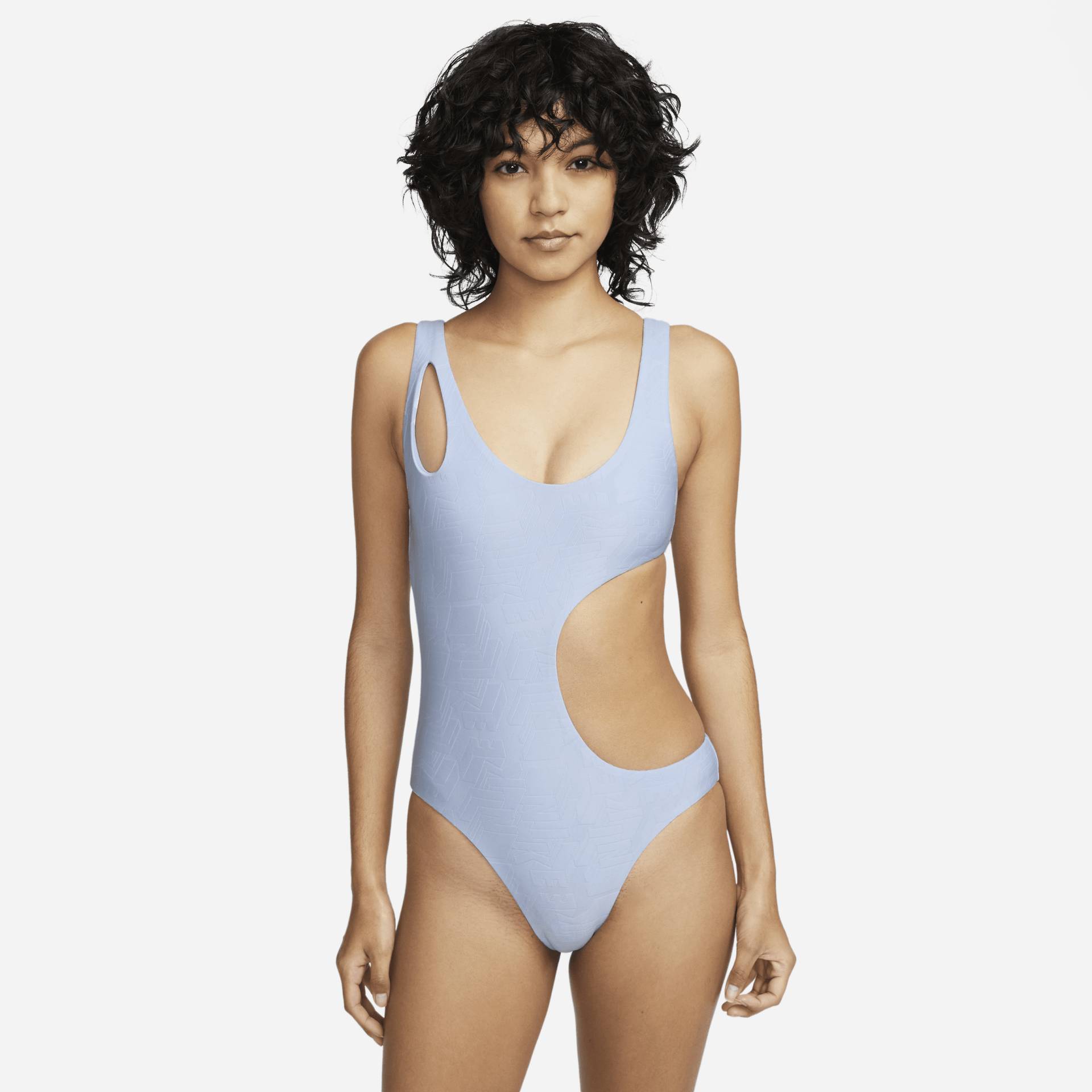 Nike Swim einteiliger Badeanzug mit Ausschnitt für Damen - Blau von Nike