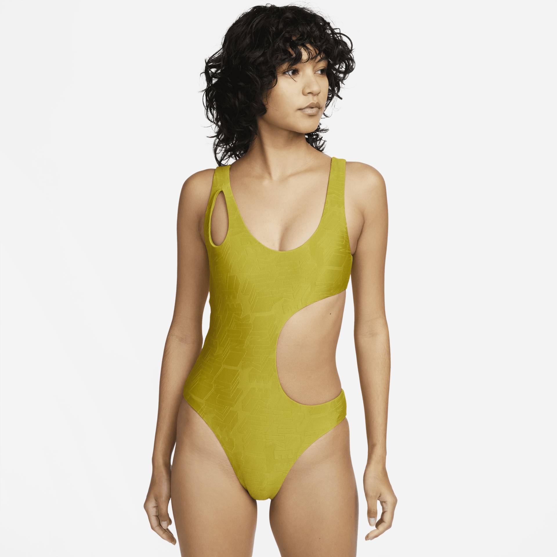 Nike Swim einteiliger Badeanzug mit Ausschnitt für Damen - Grün von Nike