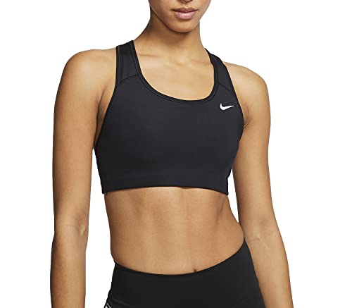 Nike Swoosh Bra Sport BH (XS, Black/White) von Nike