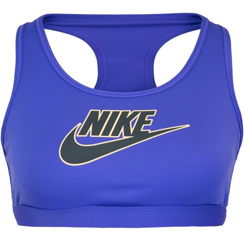 Nike Swoosh Futura Sport Bra Sport BH (DE/NL/SE/PL, Alphanumerisch, S, Regular, Regular, Blue/Melon) von Nike