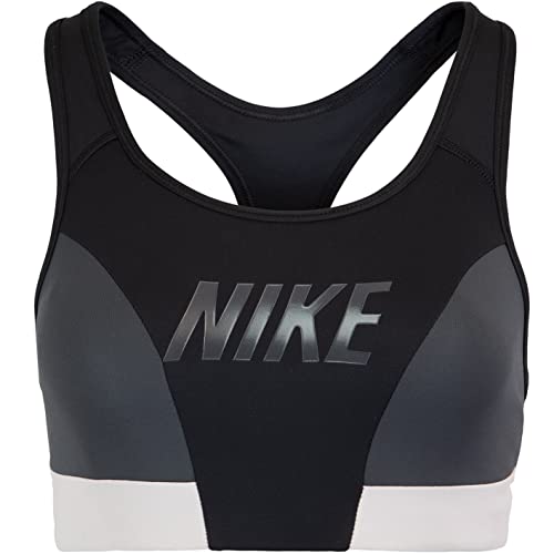 Nike Swoosh Logo Sport BH Bra (S, Black/Dark Smoke) von Nike