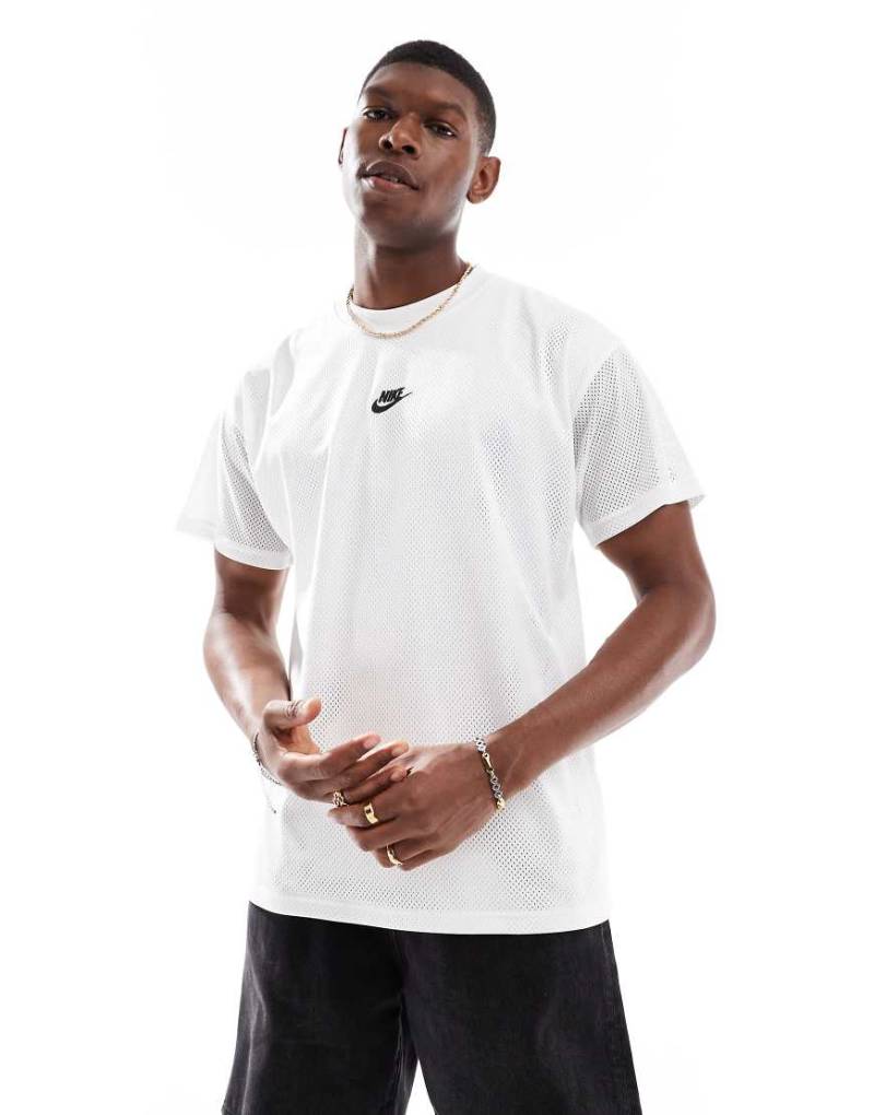 Nike - T-Shirt aus Netzstoff in Weiß von Nike