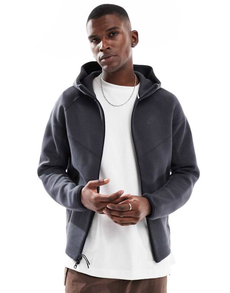 Nike - Tech Fleece - Kapuzenjacke in Dunkelgrau von Nike