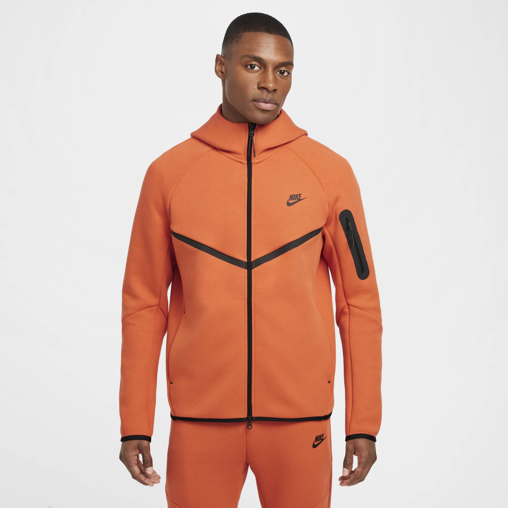 Nike Tech Windrunner Hoodie mit durchgehendem Reißverschluss (Herren) - Orange von Nike