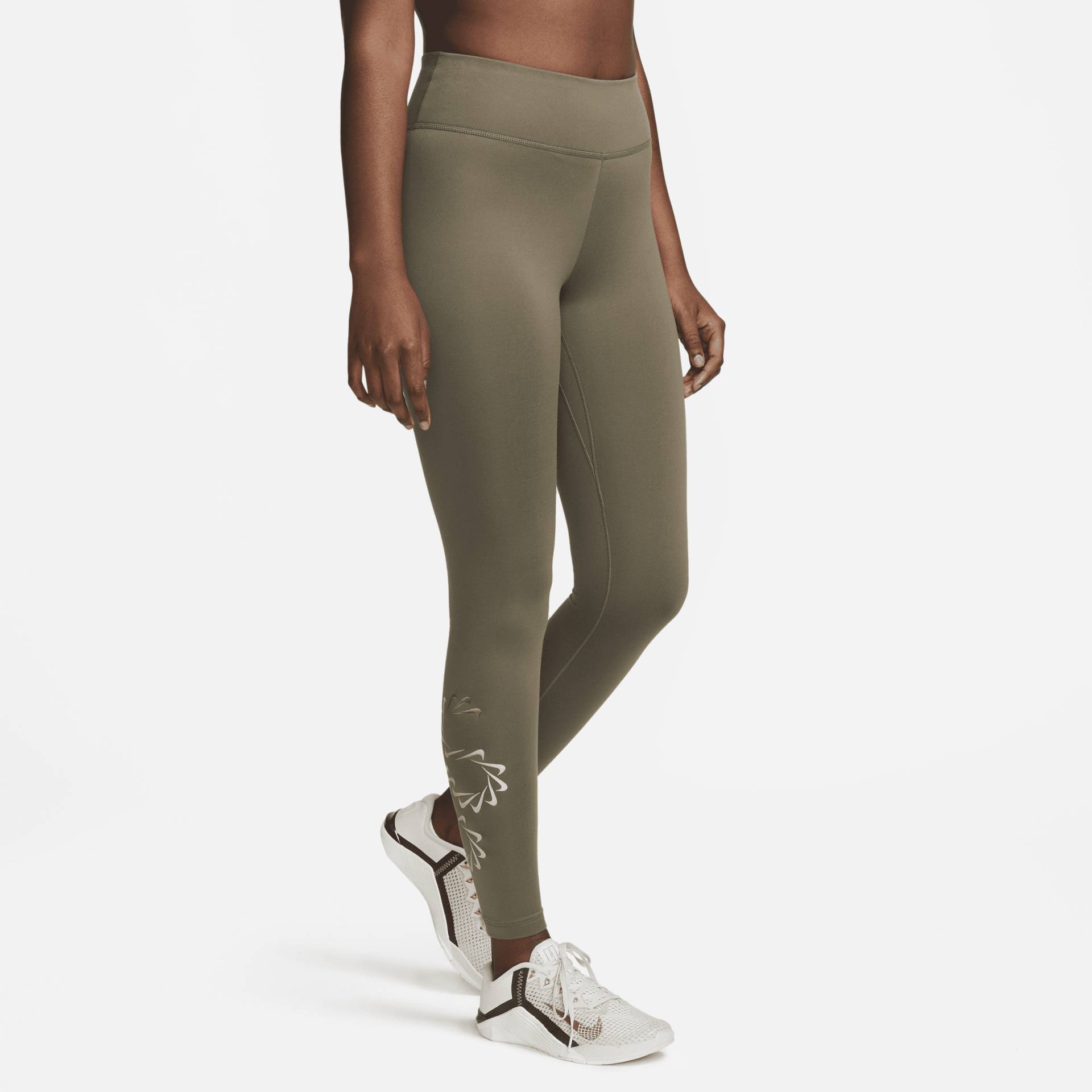 Nike Therma-FIT One Trainings-Leggings mit mittelhohem Bund und Grafik für Damen - Grün von Nike