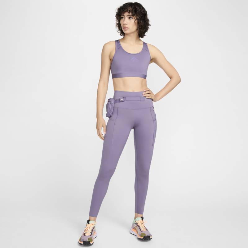 Nike Trail Go 7/8-Leggings mit Taschen, starkem Halt und hohem Bund für Damen - Lila von Nike