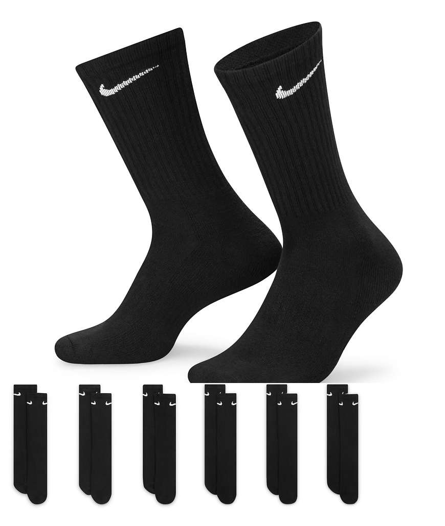Nike Training - Everyday Cushioned - 6er-Pack Crew-Socken in Schwarz von Nike