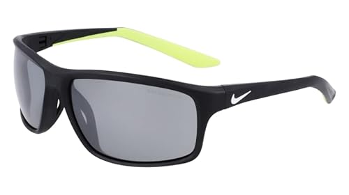 Nike Unisex Adrenaline 22 DV2372 Sunglasses, 011 Black/Silver Flash, 7 7/8 von Nike