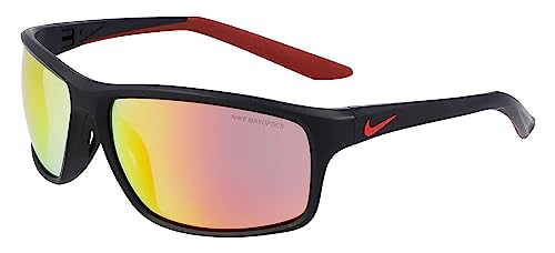Nike Unisex Adrenaline 22 M DV2155 Sunglasses, 010 Matte Black/Red Mirror, 7 7/8 von Nike