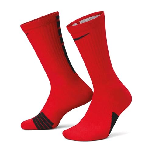 Nike Unisex-Adult Elite Crew Socks, University red/Black/Black, M von Nike