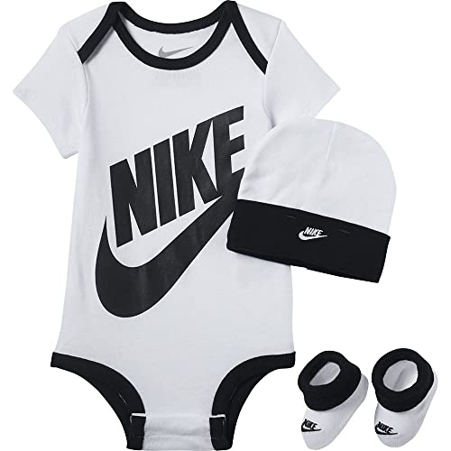 NIKE Unisex Baby Mütze, Body und Bootie 3-teiliges Set Socken, Weiße Sportswear, 6-12 Monate (6er Pack) von Nike
