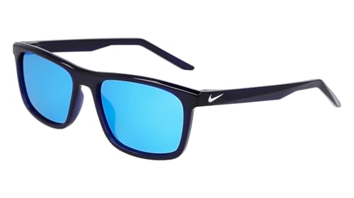 Nike Unisex EMBAR P FV2409 Sunglasses, 410 Navy/Polar Blue Mirror, 56 von Nike